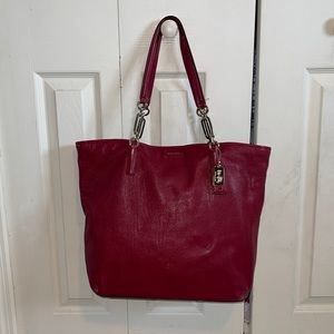 Coach Madison N/S Red Leather Tote
